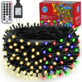 - Color Changing Christmas Lights Led, 66ft 200 Led Color Changing