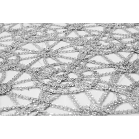 10 yards Chemical Chain Lace Fabric Bolt - Silver