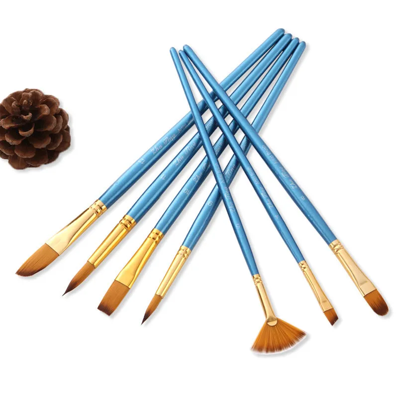 12 Nylon Wool Watercolor Paint Brushes Pen Brush