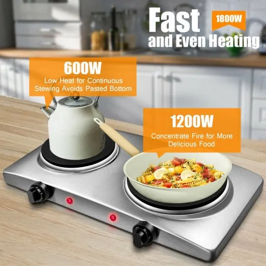 1800W Double Hot Plate Electric Countertop Burner