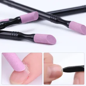 1Pc Double-end Quartz Cuticle Remover Washable Dead Skin Pusher Trimmer Manicure Nail Art Tool