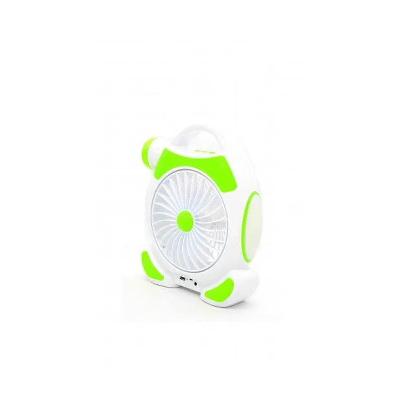 2 Cob 5W Led Portable Rechargeable Emergency Fan F50-8-1389 Green