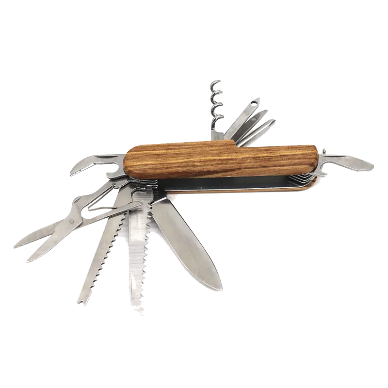 3 1/2" Folding Multi-Tool Knife - Zebra wood