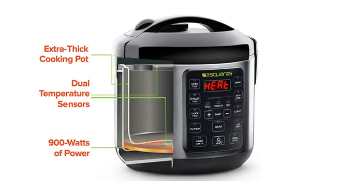 3 Squares Time Machine Stainless Steel Rice Cooker - Ships Next Day!