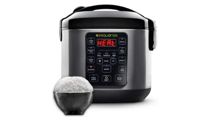 3 Squares Time Machine Stainless Steel Rice Cooker - Ships Next Day!