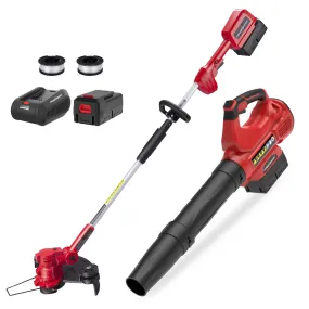 40V String Trimmer & Edger   40V Leaf Blower Combo Kit with 4.0Ah Battery PS76500C