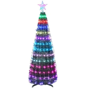 4.9FT 166Pcs LED Lights Collapsible Christmas Tree Light with Remote App Control IP65 Waterproof Customized Multi-Color Mode Timer Setting Work with A - Multi