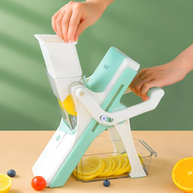 5 in 1 Vegetable Cutter Mandoliner Slicer Manual Chopper