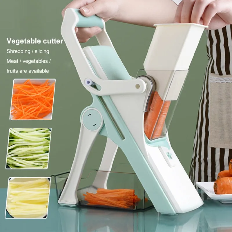 5 in 1 Vegetable Cutter Mandoliner Slicer Manual Chopper