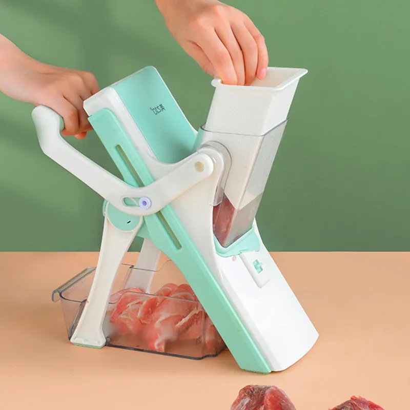 5 in 1 Vegetable Cutter Mandoliner Slicer Manual Chopper