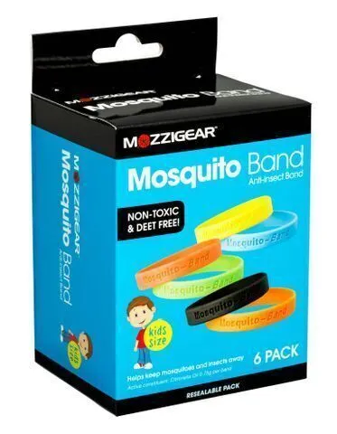 6x Mozzigear Anti Insect Mosquito Kids Wrist Band Repellent Repellant BULK