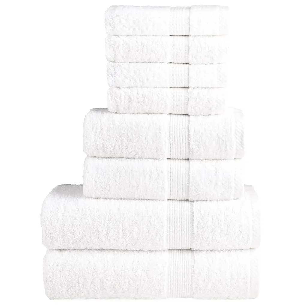 8 Piece Premium Towel Set White 600 gsm 100% Cotton