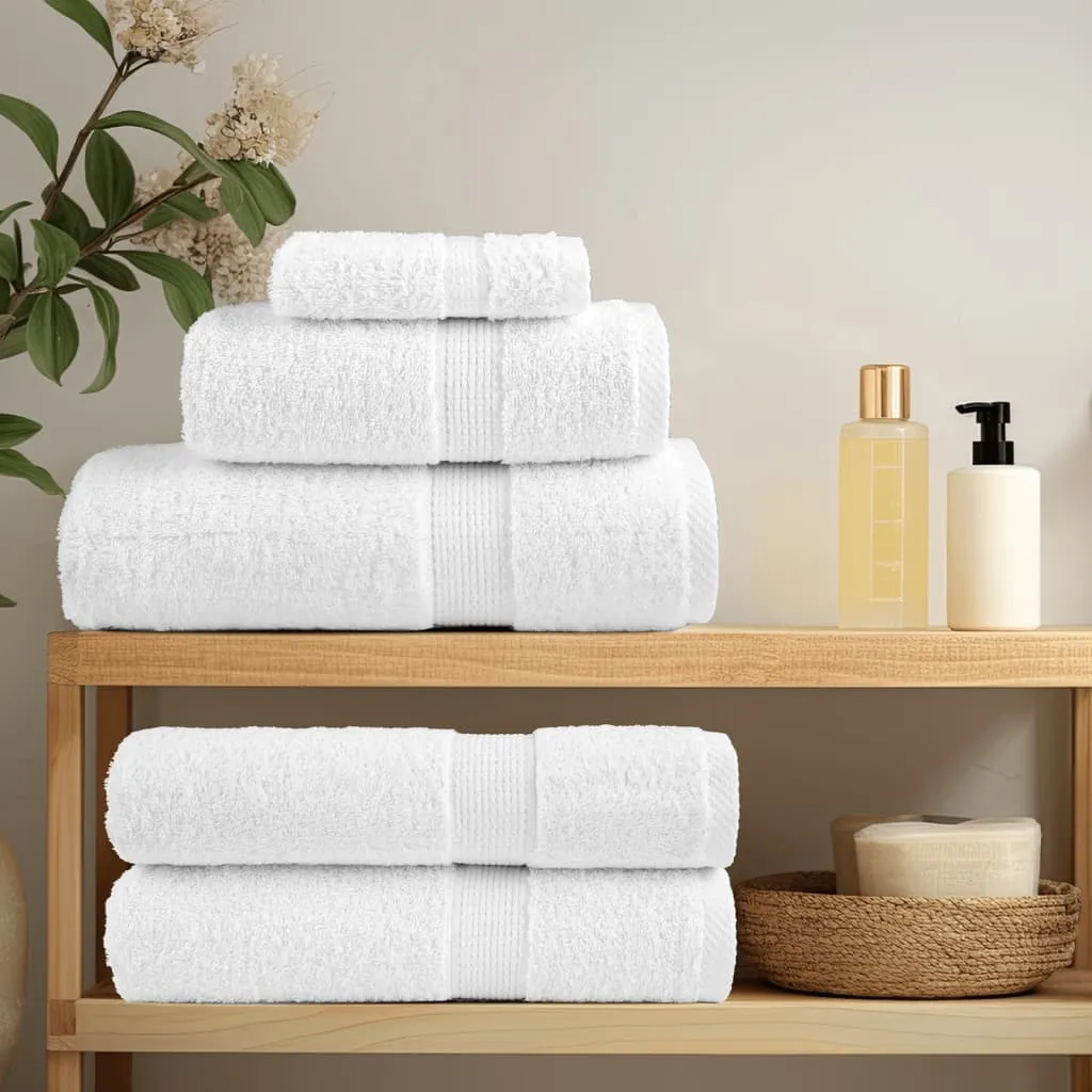 8 Piece Premium Towel Set White 600 gsm 100% Cotton