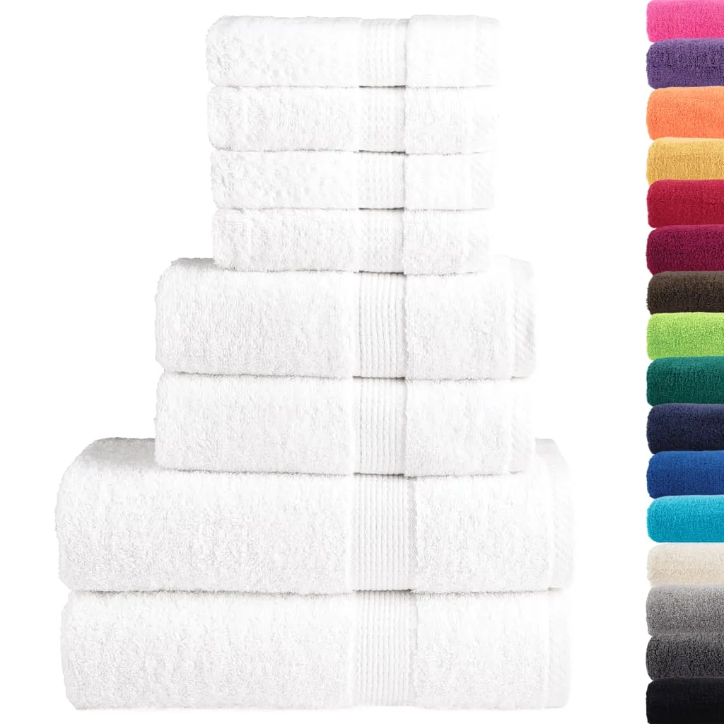 8 Piece Premium Towel Set White 600 gsm 100% Cotton