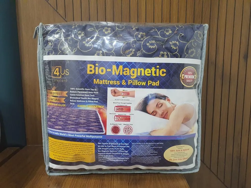 AB Enterprise Bio Magnetic Mattress Topper/Pad & with 1 Pillow Pad Magnetic Therapy (Blue,3 x 6 feet)