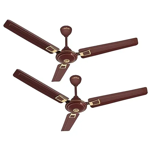 ACTIVA 390 RPM High Speed 1200MM BEE Approved Apsra Deco Ceiling Fan Comes with 3 Year Warranty Pack of 2 (Deco Brown)