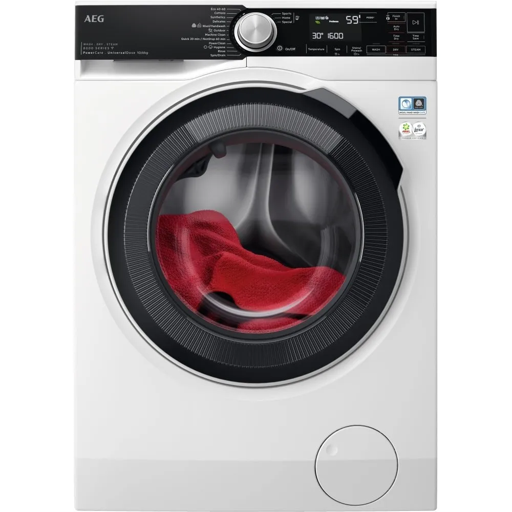 AEG LWR8516O5UD 10kg 1600 Spin Washer Dryer, White