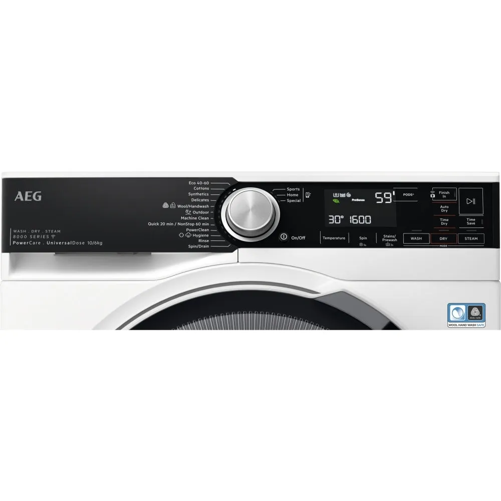 AEG LWR8516O5UD 10kg 1600 Spin Washer Dryer, White