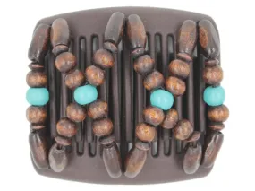 African Butterfly Chameleon Hair Comb - Beada Brown 31