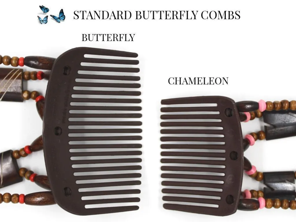 African Butterfly Thick Hair Comb - Dalena Blonde 56