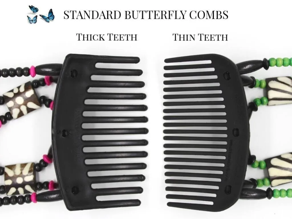 African Butterfly Thick Hair Comb - Gemstone Brown 75