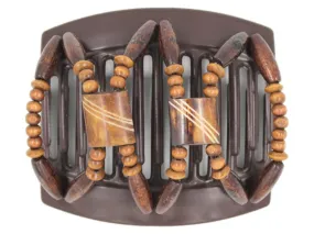 African Butterfly Thick Hair Comb - Stones & Bones Brown 89