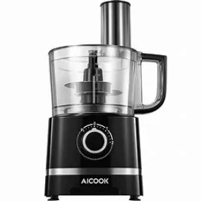 AICOOK 16 Functions Food Processor, 700W, 12-Cup Food Chopper with 4 Speeds for Chopping, Pureeing, Mixing, Shredding, MODEL: FP202SA