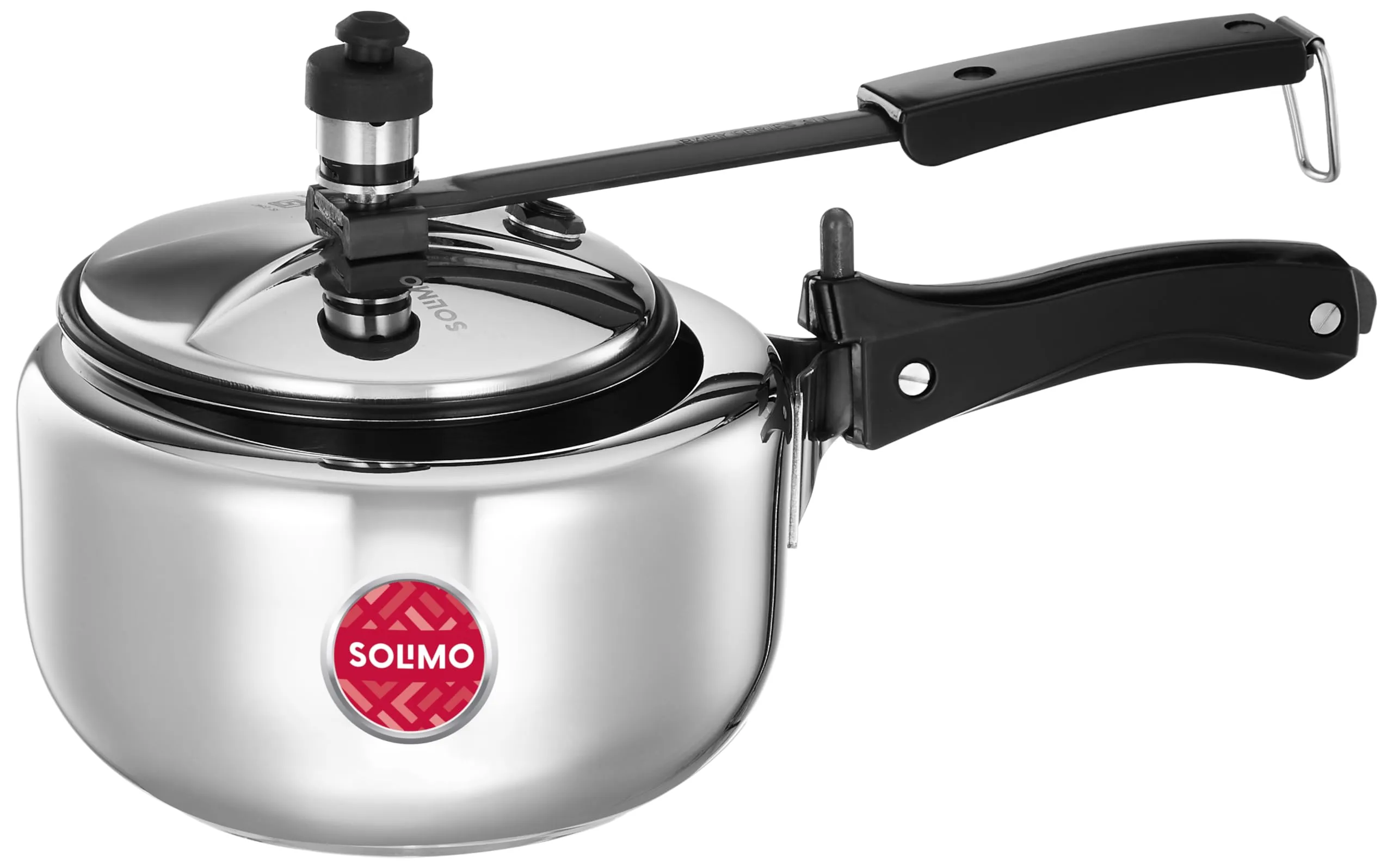 Amazon Brand - Solimo - Sleek Stainless Steel Induction Bottom Pressure Cooker - 2 Liter (Inner Lid)