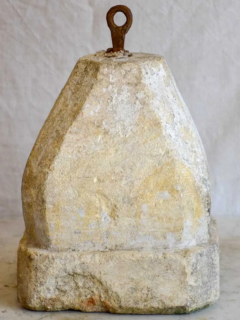 Antique French stone counterweight - square pyramid