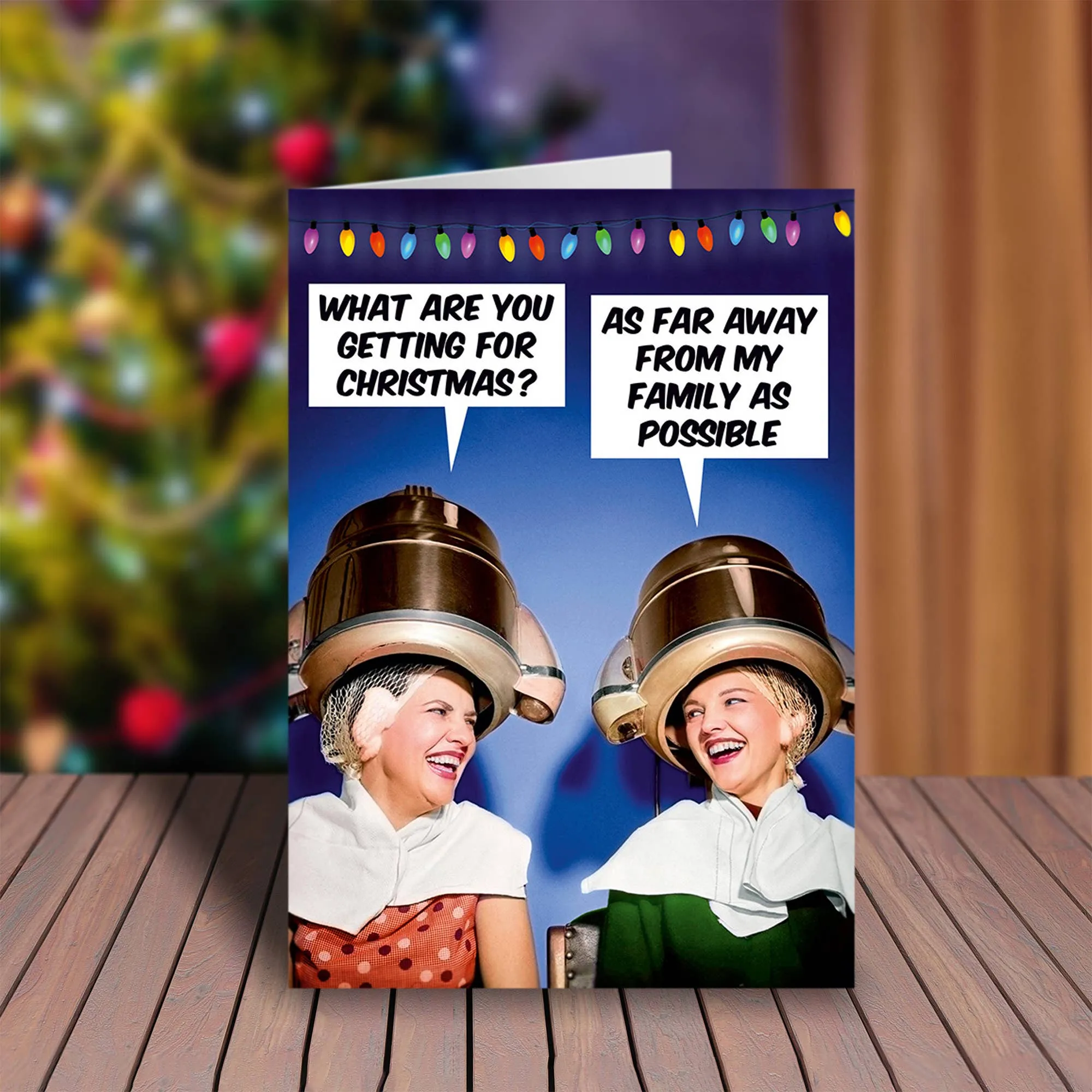 As Far From My Family As Possible Christmas Greeting Card | Funny Holiday Card | 7″ x 5″