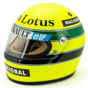 Ayrton Senna Mini Helmet, 1:2 scale, Yellow, 1985