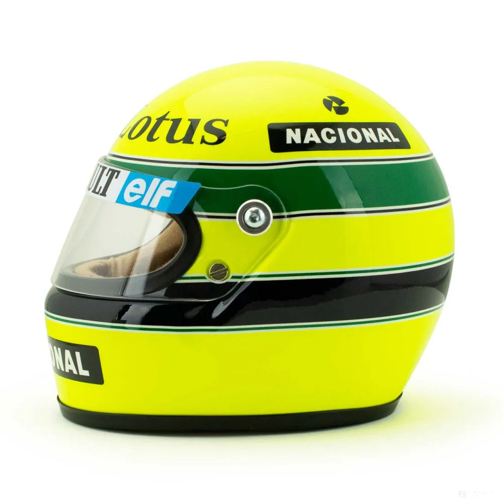 Ayrton Senna Mini Helmet, 1:2 scale, Yellow, 1985