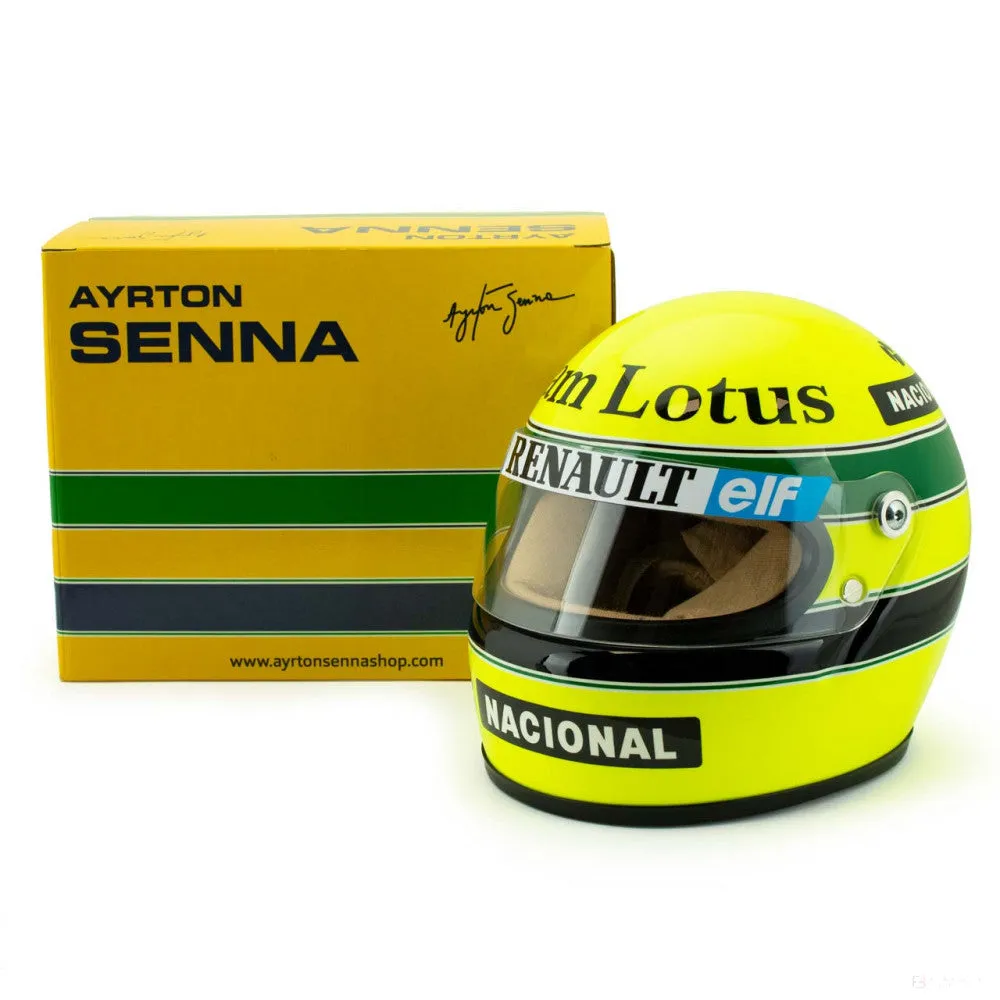 Ayrton Senna Mini Helmet, 1:2 scale, Yellow, 1985