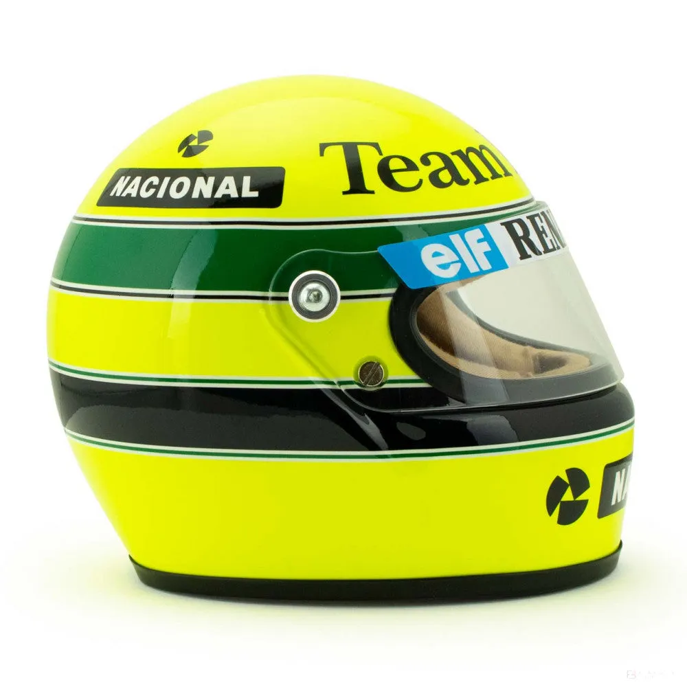 Ayrton Senna Mini Helmet, 1:2 scale, Yellow, 1985