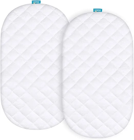 Bassinet Mattress Pad Cover - Fits Graco Pack 'n Play Day2Dream Bassinet, 2 Pack, Bamboo, Waterproof