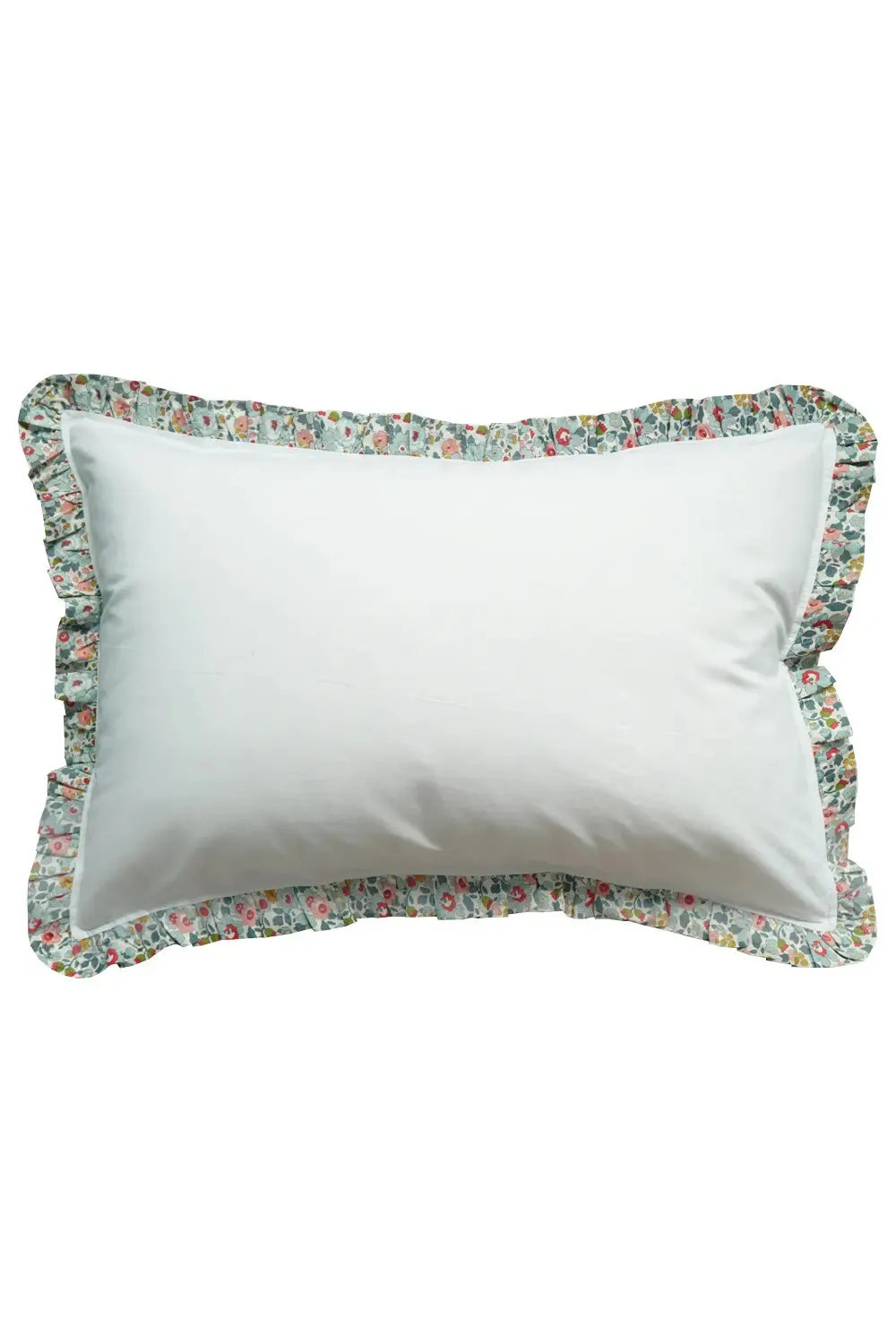 Bedding in White Made With Liberty Fabric BETSY GREY