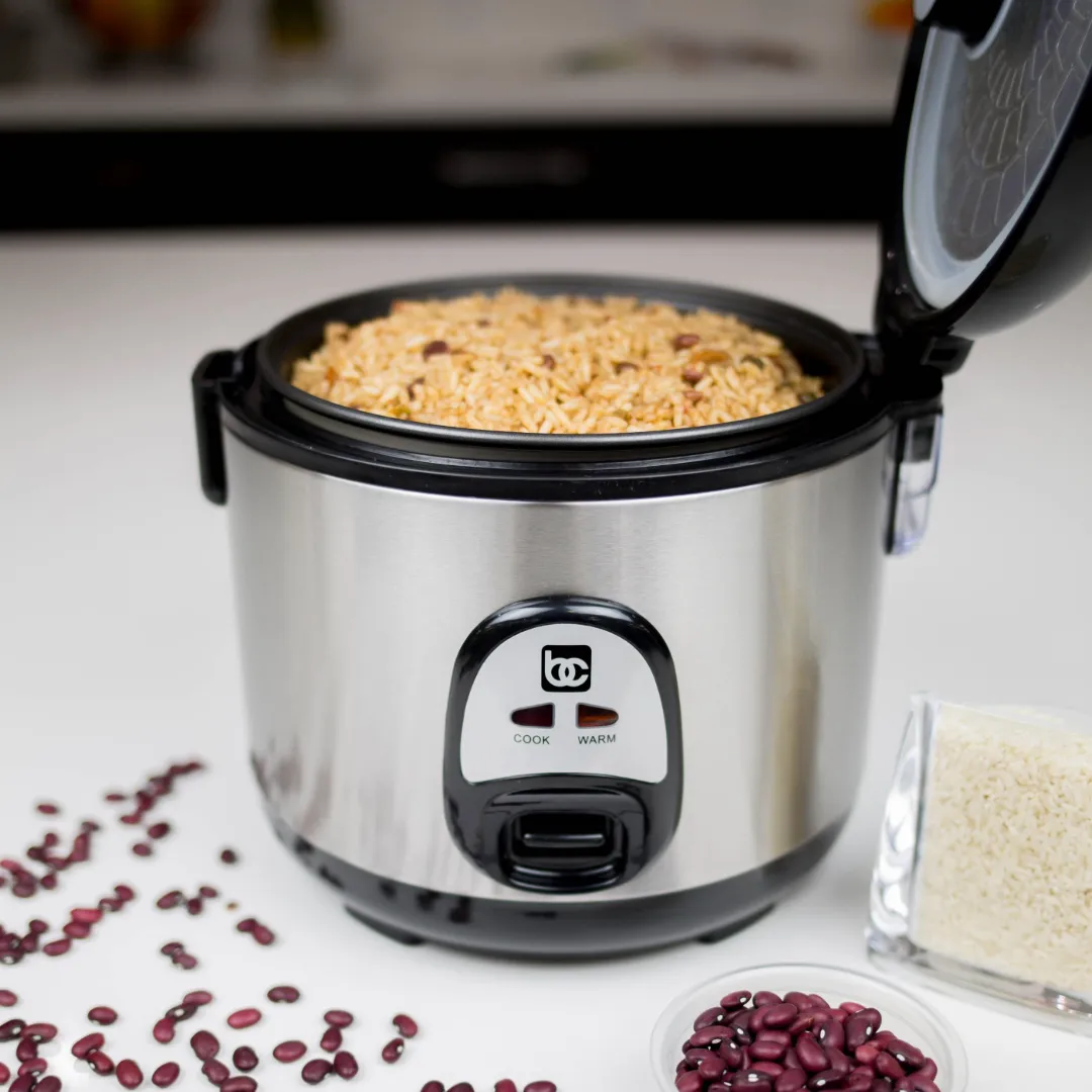 Bene Casa 7 Cup Stainless-Steel Thermo Rice Cooker, Simple Function