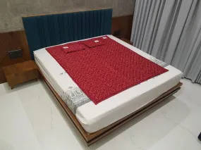 Bio Magnetic Mattress Topper/Pad Maroon (5x6 feet) & with 2 Pillow Pad Magnetic Therapy