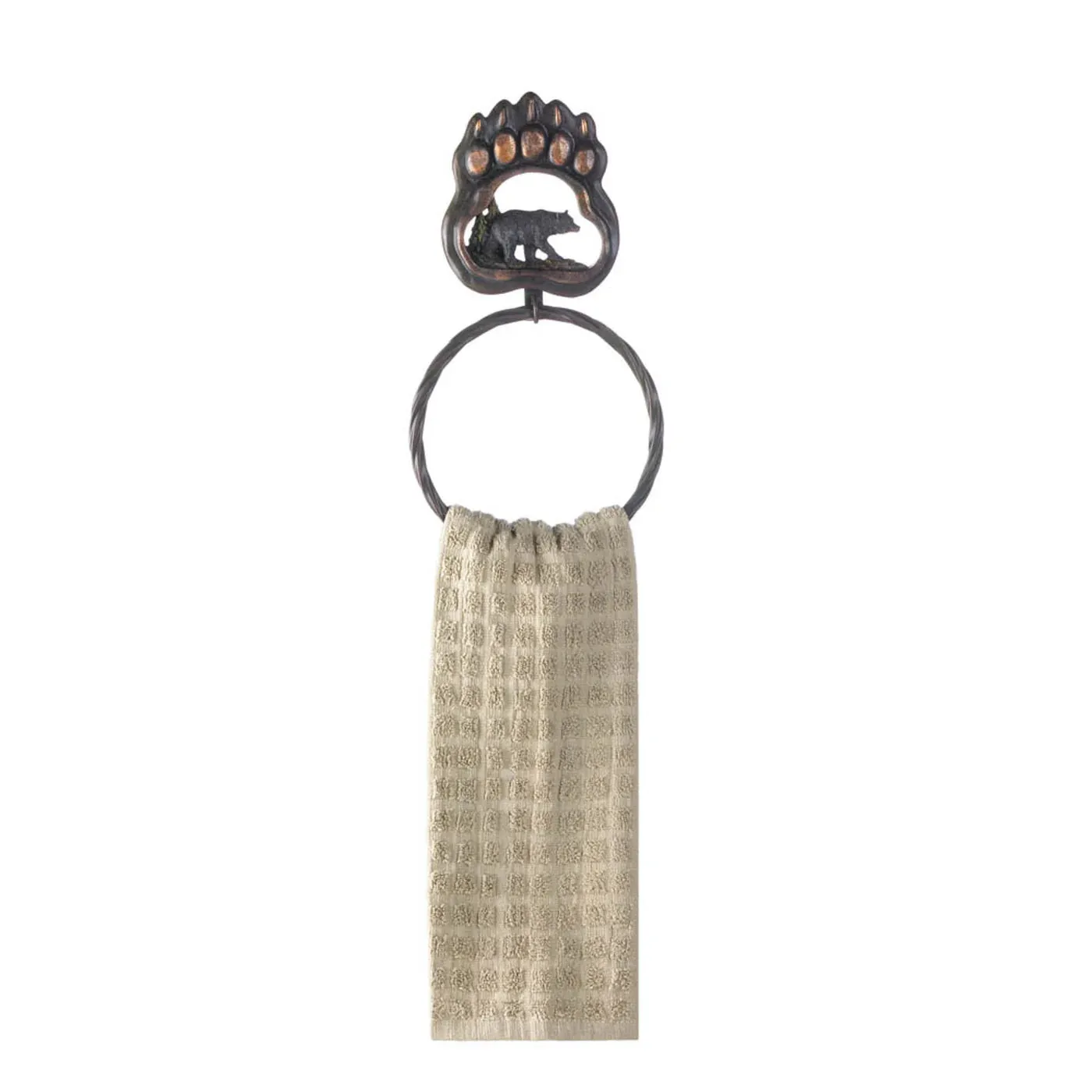 BLACK BEAR PAW TOWEL RING