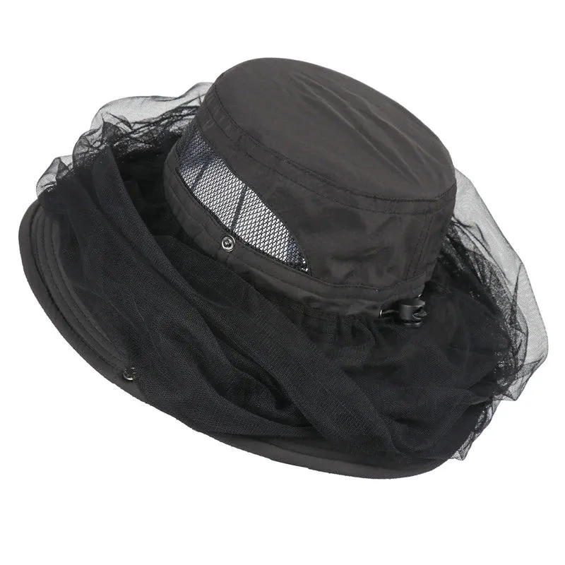 Black Mosquito Net Hat