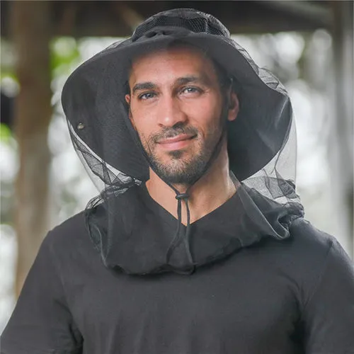 Black Mosquito Net Hat