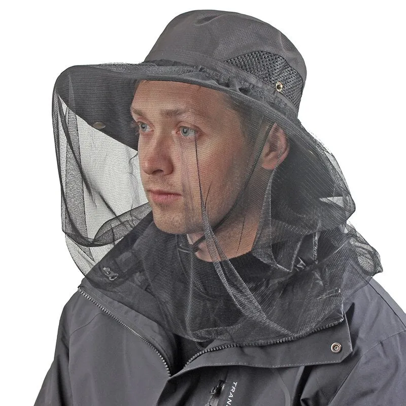 Black Mosquito Net Hat