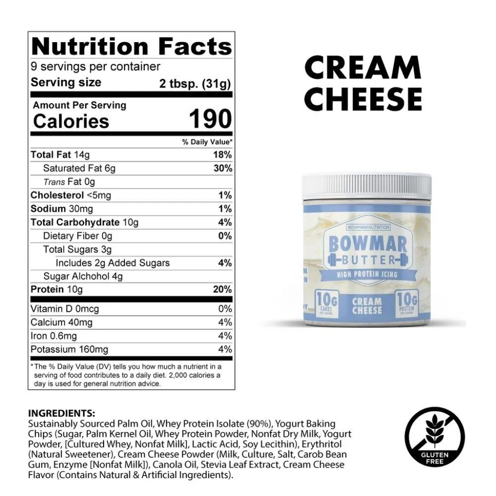 Bowmar Nutrition Protein Frosting 10oz Cream Cheese