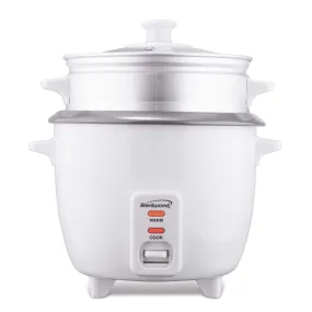 Brentwood TS-380S 10-Cup Uncooked/20-Cup Cooked Rice Cooker and Food Steamer, White