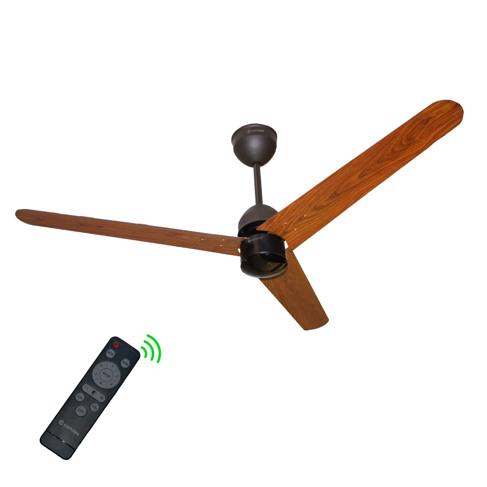 Candes 1200mm Bldc Ceiling Fan with LED Indicator | BEE 5 Star High Speed fan for Home | Silent Remote fan | 6 Speed Levels | High Air delivery | Energy Saving | 2 Yr Manufacturer Warranty |Wooden