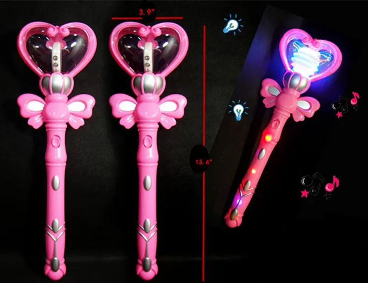 Carnival Glow In Dark Musical Heart Wands Wholesale