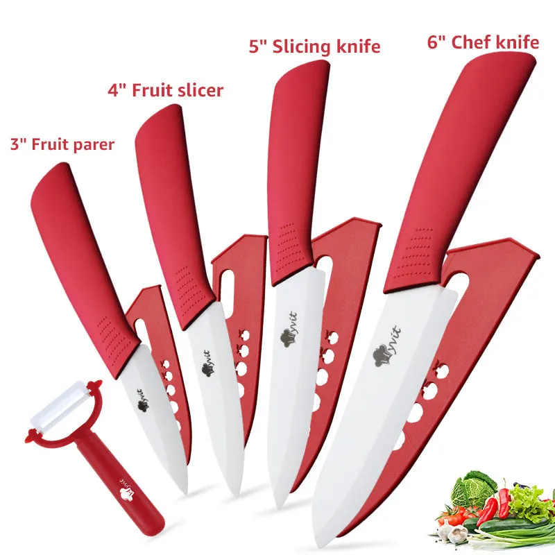 Ceramic Knives Kitchen knives 3 4 5 6 inch Chef knife Cook Set peeler white zirconia blade Multi-color Handle High Quality