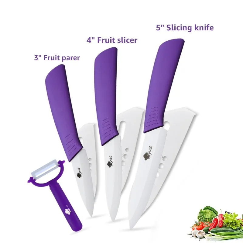 Ceramic Knives Kitchen knives 3 4 5 6 inch Chef knife Cook Set peeler white zirconia blade Multi-color Handle High Quality