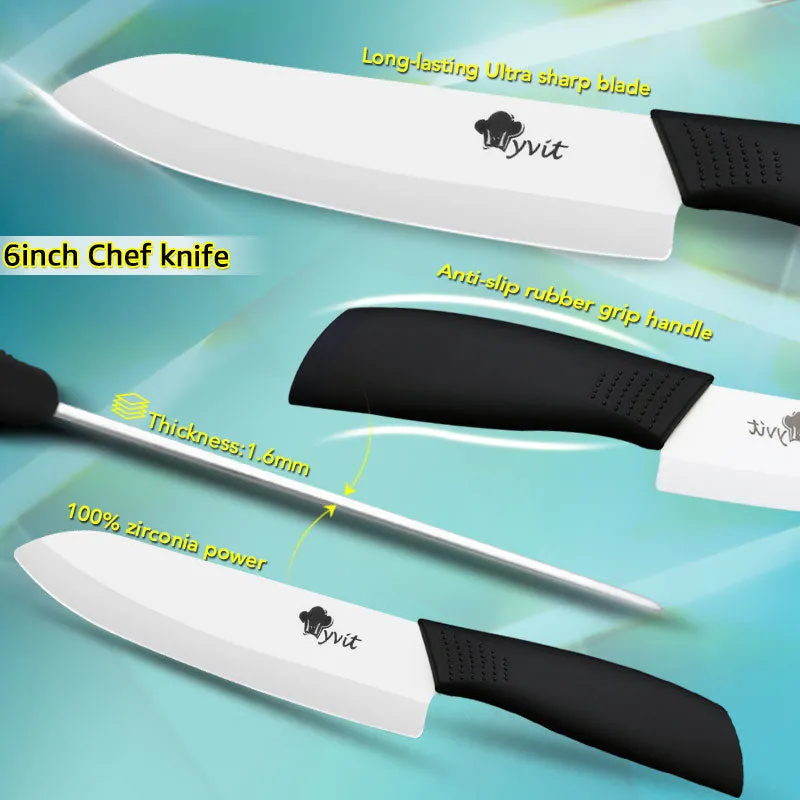 Ceramic Knives Kitchen knives 3 4 5 6 inch Chef knife Cook Set peeler white zirconia blade Multi-color Handle High Quality