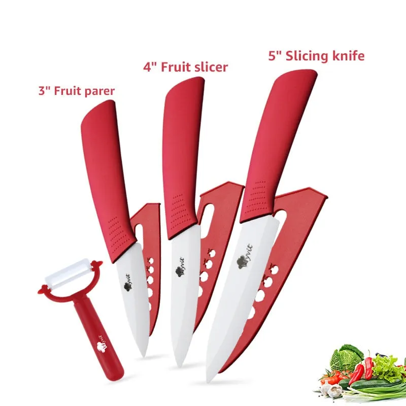 Ceramic Knives Kitchen knives 3 4 5 6 inch Chef knife Cook Set peeler white zirconia blade Multi-color Handle High Quality